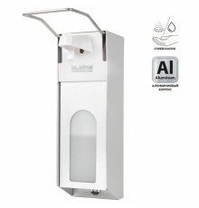 Дозатор локтевой для антисептика и мыла с замком УНИВЕРСАЛЬНЫЙ, с еврофлаконом 1 л, LAIMA, металлический, 607328, X-CL268