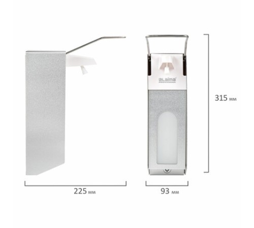 Дозатор локтевой для антисептика и мыла с замком УНИВЕРСАЛЬНЫЙ, с еврофлаконом 1 л, LAIMA, металлический, 607328, X-CL268