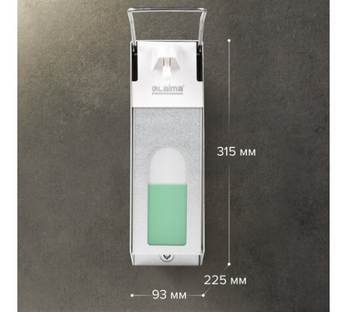Дозатор локтевой для антисептика и мыла с замком УНИВЕРСАЛЬНЫЙ, с еврофлаконом 1 л, LAIMA, металлический, 607328, X-CL268