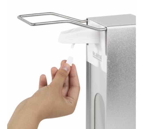 Дозатор локтевой для антисептика и мыла с замком УНИВЕРСАЛЬНЫЙ, с еврофлаконом 1 л, LAIMA, металлический, 607328, X-CL268