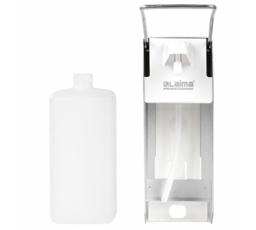 Дозатор локтевой для антисептика и мыла с замком УНИВЕРСАЛЬНЫЙ, с еврофлаконом 1 л, LAIMA, металлический, 607328, X-CL268