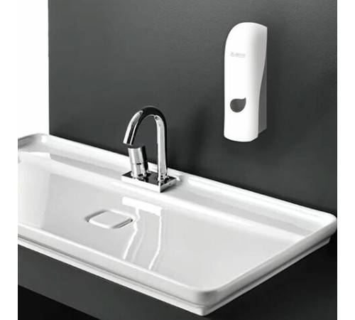 Дозатор для жидкого мыла LAIMA PROFESSIONAL ECO, НАЛИВНОЙ, 0,38 л, белый, ABS-пластик, 607331