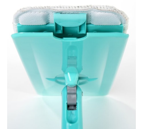 Швабра с отжимом и ведром 9л/7л двухкамерное, 3 насадки из микрофибры, рукоятка 130см, бирюзовый, Compact Mop, LAIMA, 607389