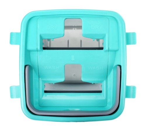 Швабра с отжимом и ведром 9л/7л двухкамерное, 3 насадки из микрофибры, рукоятка 130см, бирюзовый, Compact Mop, LAIMA, 607389