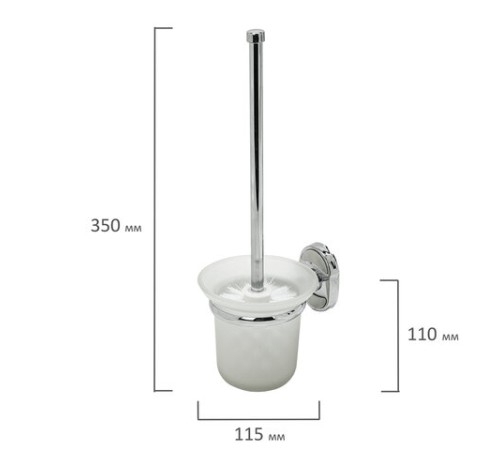 Ершик для унитаза подставка из толстого стекла, крепление к стене, хромированная сталь, LAIMA, 607425