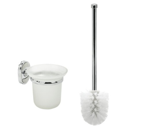 Ершик для унитаза подставка из толстого стекла, крепление к стене, хромированная сталь, LAIMA, 607425