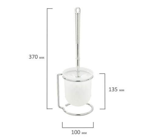 Ершик для унитаза с подставкой, маталл + пластик, хромированный, LAIMA, 607426