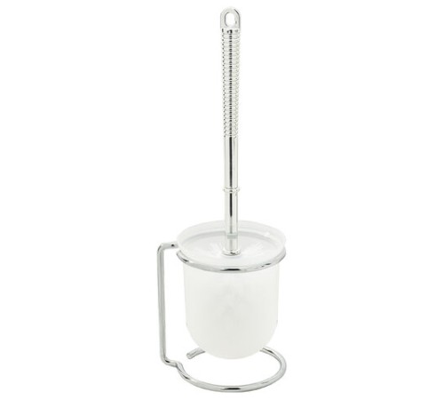 Ершик для унитаза с подставкой, маталл + пластик, хромированный, LAIMA, 607426