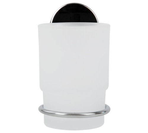 Стакан для туалетных принадлежностей LAIMA, хромированная сталь/стекло, крепление к стене, 607429