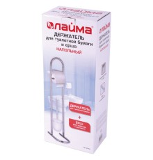 Ершик для унитаза СТОЙКА + держатель туалетной бумаги, сталь/пластик, зеркальный, LAIMA, 607433