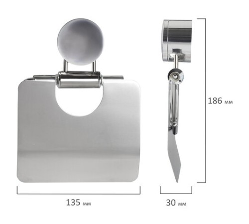 Держатель для туалетной бумаги LAIMA, хромированная сталь, крепление к стене, 607434