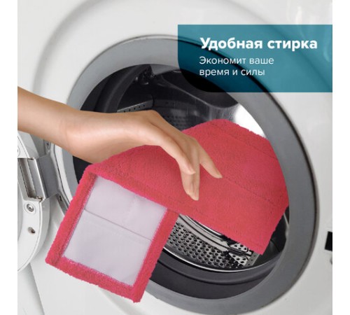 Насадка МОП 40 плоская КОМПЛЕКТ 4 шт., УНИВЕРСАЛЬНАЯ для швабр 38-42 см (ТИП К), микрофибра, LAIMA, 607459