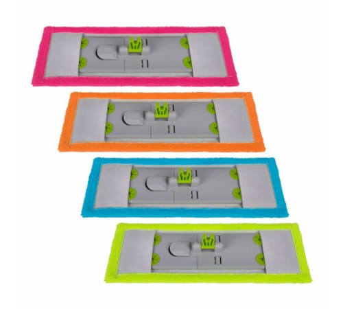 Насадка МОП 40 плоская КОМПЛЕКТ 4 шт., УНИВЕРСАЛЬНАЯ для швабр 38-42 см (ТИП К), микрофибра, LAIMA, 607459