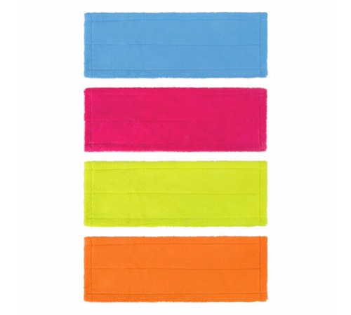 Насадка МОП 40 плоская КОМПЛЕКТ 4 шт., УНИВЕРСАЛЬНАЯ для швабр 38-42 см (ТИП К), микрофибра, LAIMA, 607459