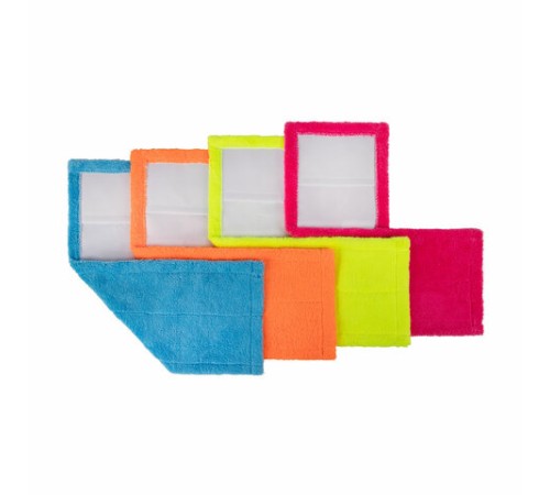 Насадка МОП 40 плоская КОМПЛЕКТ 4 шт., УНИВЕРСАЛЬНАЯ для швабр 38-42 см (ТИП К), микрофибра, LAIMA, 607459