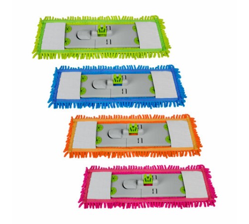 Насадка МОП 40 КОМПЛЕКТ 4 шт., УНИВЕРСАЛЬНАЯ для швабр 38-42 см (ТИП К), микрофибра букли/синель, LAIMA, 607460