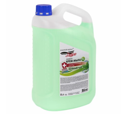 Мыло-крем жидкое c АНТИБАКТЕРИАЛЬНЫМ ЭФФЕКТОМ, 5 л, ЗОЛОТОЙ ИДЕАЛ DELUXE 
