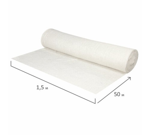 Полотно ХПП холстопрошивное, Узбекистан, светлое, 1,5х50 м, 150(±10) г/м2, шаг 2,5 мм, LAIMA, 607525