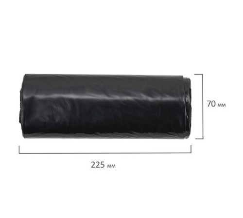 Мешки для мусора 190 л черные в рулоне 10 шт., ПВД 23 мкм, 90х120 см, ЛЮБАША 