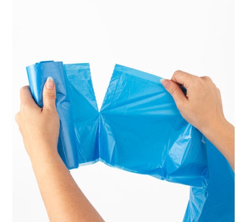 Мешки для мусора с ручками LAIMA ULTRA 35 л, синие 30 шт., прочные, ПНД 10 мкм, 50х54 см, 607683