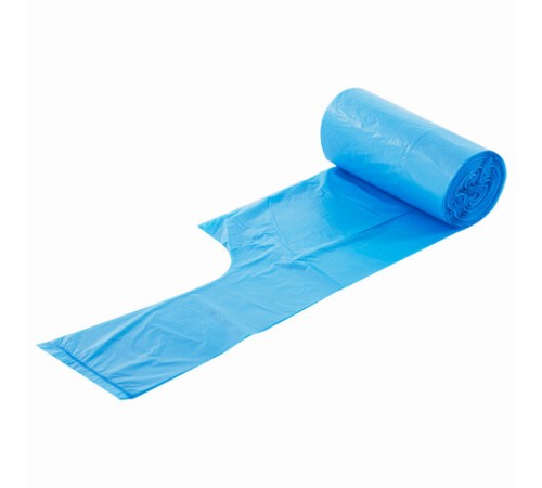 Мешки для мусора с ручками LAIMA ULTRA 60 л, синие, рулон 20 шт., прочные, ПНД 17 мкм, 60х80 см, 607691