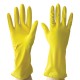 Перчатки МНОГОРАЗОВЫЕ латексные AVIORA, хлопчатобумажное напыление, размер 6,5-7, S (малый), желтые, вес 33 г, 402-566
