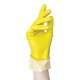 Перчатки МНОГОРАЗОВЫЕ латексные AVIORA, хлопчатобумажное напыление, размер 6,5-7, S (малый), желтые, вес 33 г, 402-566