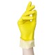 Перчатки МНОГОРАЗОВЫЕ латексные AVIORA, хлопчатобумажное напыление, размер 9-10, XL (очень большой), желтые, вес 38 г, 402-569