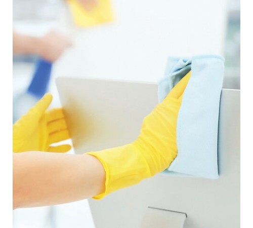 Перчатки МНОГОРАЗОВЫЕ латексные AVIORA, хлопчатобумажное напыление, размер 9-10, XL (очень большой), желтые, вес 38 г, 402-569