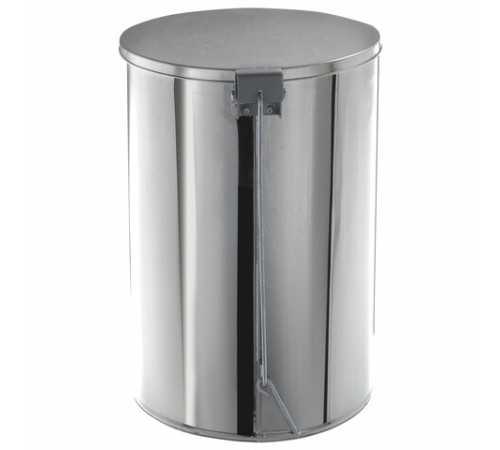 Ведро мусорное с педалью 10 литров, УСИЛЕННОЕ, кольцо под мешок, хром, нержавеющая сталь, ТИТАН