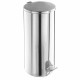 Урна для мусора с педалью 50 литров, УСИЛЕННОЕ, кольцо под мешок, хром, нержавеющая сталь, ТИТАН