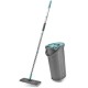 Швабра с отжимом и ведром 8л/7л двухкамерное, насадка из микрофибры карманы с 2-х сторон, серый, Light Mop, MILEY, 901-618