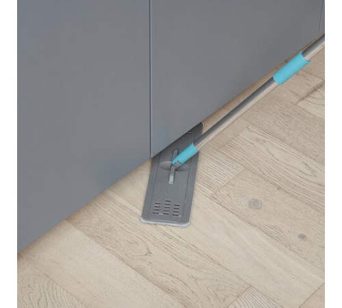 Швабра с отжимом и ведром 8л/7л двухкамерное, насадка из микрофибры карманы с 2-х сторон, серый, Light Mop, MILEY, 901-618