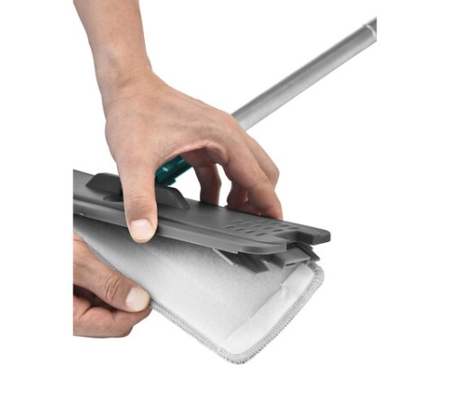 Швабра с отжимом и ведром 8л/7л двухкамерное, насадка из микрофибры карманы с 2-х сторон, серый, Light Mop, MILEY, 901-618