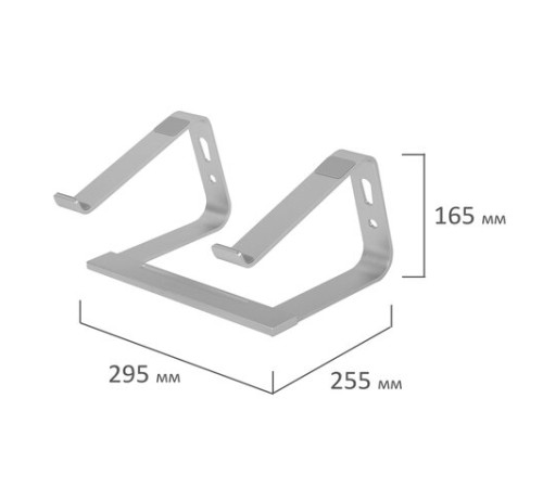 Подставка для ноутбука алюминиевая, нескользящая, 295х255 мм, BRAUBERG SOLID, 513618 Подставка для ноутбука алюминиевая, нескользящая, 295х255 мм, BRAUBERG SOLID, 513618