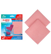 Салфетка из МИКРОФИБРЫ ГУБЧАТАЯ PVA/ПВА СУПЕРВПИТЫВАЮЩАЯ 30х30 см, КОМПЛЕКТ 2 шт., HIGH ABSORB, 320 г/м2, LAIMA, 607790