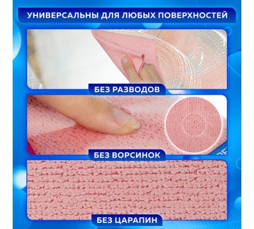 Салфетка из МИКРОФИБРЫ ГУБЧАТАЯ PVA/ПВА СУПЕРВПИТЫВАЮЩАЯ 30х30 см, КОМПЛЕКТ 2 шт., HIGH ABSORB, 320 г/м2, LAIMA, 607790