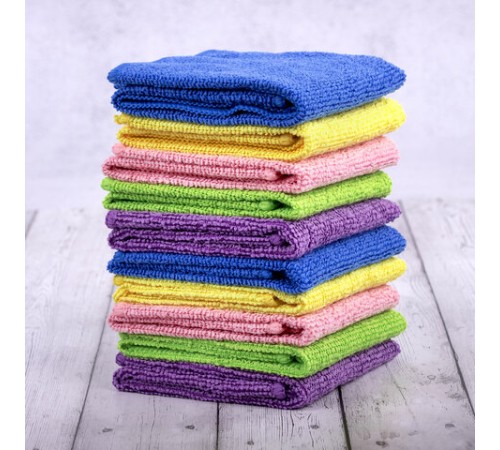 Салфетки из МИКРОФИБРЫ 30х30 см MULTI COLOUR, big pack, КОМПЛЕКТ 10 шт., 180 г/м2, LAIMA HOME, 607794