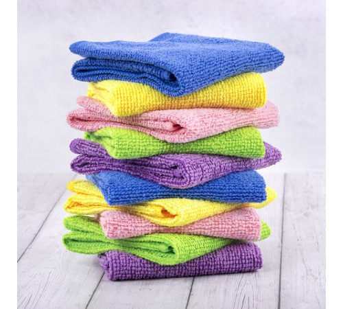 Салфетки из МИКРОФИБРЫ 30х30 см MULTI COLOUR, big pack, КОМПЛЕКТ 10 шт., 180 г/м2, LAIMA HOME, 607794