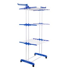 Сушилка напольная для белья раскладная МНОГОФУНКЦИОНАЛЬНАЯ, 3 уровня, на колесах, LAIMA HOME, 607807