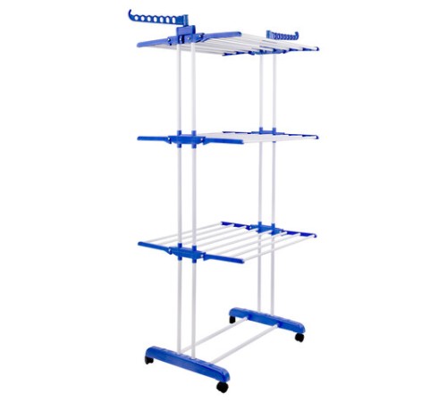 Сушилка напольная для белья раскладная МНОГОФУНКЦИОНАЛЬНАЯ, 3 уровня, на колесах, LAIMA HOME, 607807