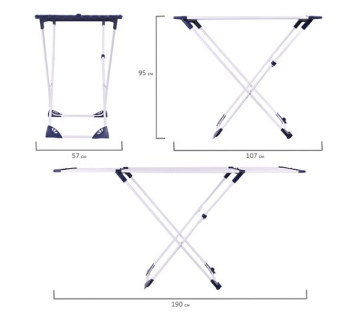 Сушилка напольная для белья раскладная, 3 сушильные зоны, 20 метров, LAIMA HOME, 607808
