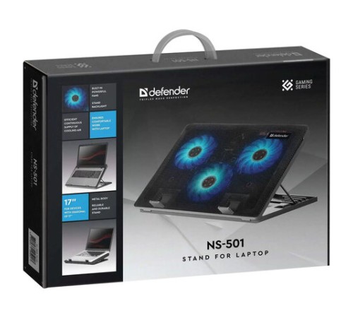 Подставка для ноутбука DEFENDER NS-501, 15,6-17", 2 USB, 3 вентилятора, 29501 Подставка для ноутбука DEFENDER NS-501, 15,6-17", 2 USB, 3 вентилятора, 29501
