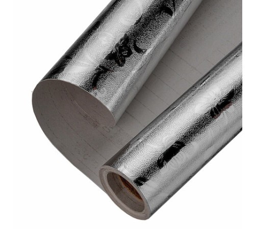 Самоклеящаяся пленка, алюминиевая фольга защитная для кухни/дома, 0,6х3 м, серебро, цветы, DASWERK (ДАСВЕРК), 607849