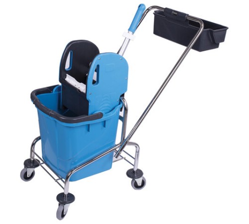Тележка уборочная, 1 съемное ведро 25 л, механический отжим, корзина, BRABIX, Турция, 607902