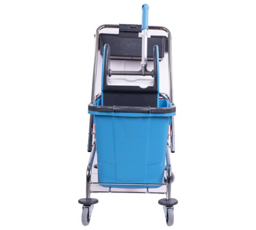 Тележка уборочная, 2 съемных ведра по 25 л, механический отжим, корзина, BRABIX, Турция, 607903