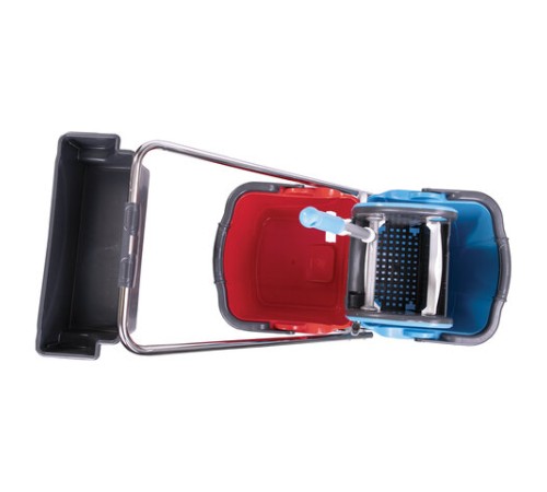 Тележка уборочная, 2 съемных ведра по 25 л, механический отжим, корзина, BRABIX, Турция, 607903