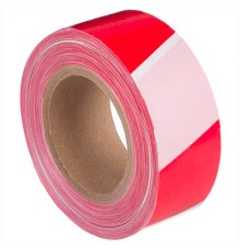 Лента оградительная сигнальная красно-белая, 50 мм х 200 м, СТАНДАРТ, основа полиэтилен, ЛО 200/50