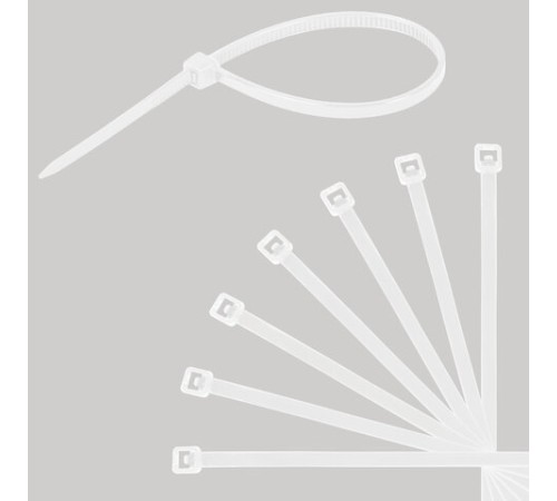 Стяжка (хомут) нейлоновая сверхпрочная POWER LOCK, 2,5х100 мм, КОМПЛЕКТ 100 шт., белая, SONNEN, 607918