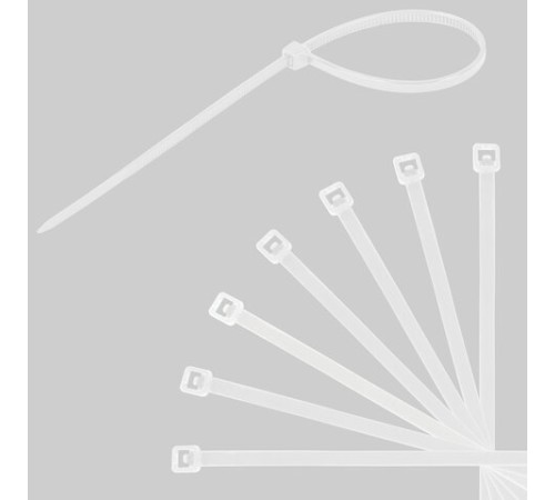 Стяжка (хомут) нейлоновая сверхпрочная POWER LOCK, 2,5х200 мм, КОМПЛЕКТ 100 шт., белая, SONNEN, 607920